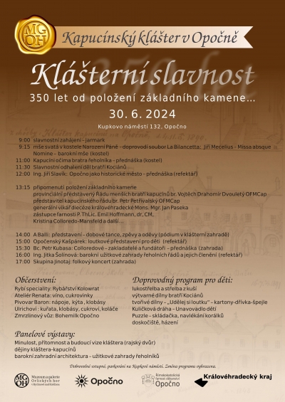 Klášterní slavnost aneb 350 let od položení základního kamene