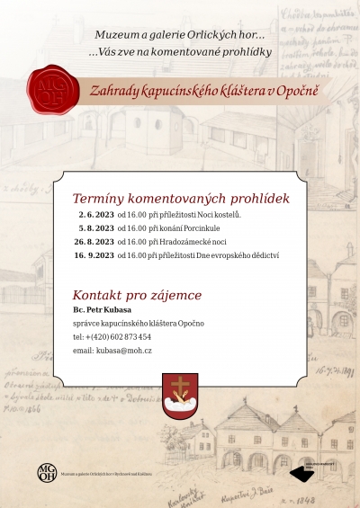 Komentovaná prohlídka zahrady kapucínského kláštera v Opočně