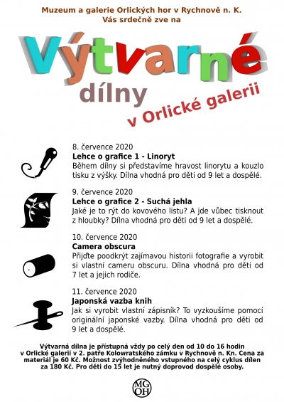 Prázdninové výtvarné dílny v Orlické galerii (1. cyklus)