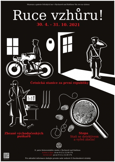 Ruce vzhůru! - Stopa. Staň se detektivem a vyřeš zločin! Zbraně východočeských puškařů. Četnická stanice za první republiky
