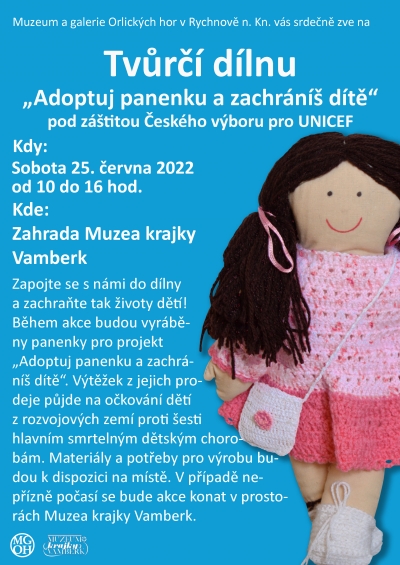 Tvůrčí dílna ve spolupráci s&nbsp;Českým výborem pro UNICEF na téma „Adoptuj panenku a&nbsp;zachráníš dítě“